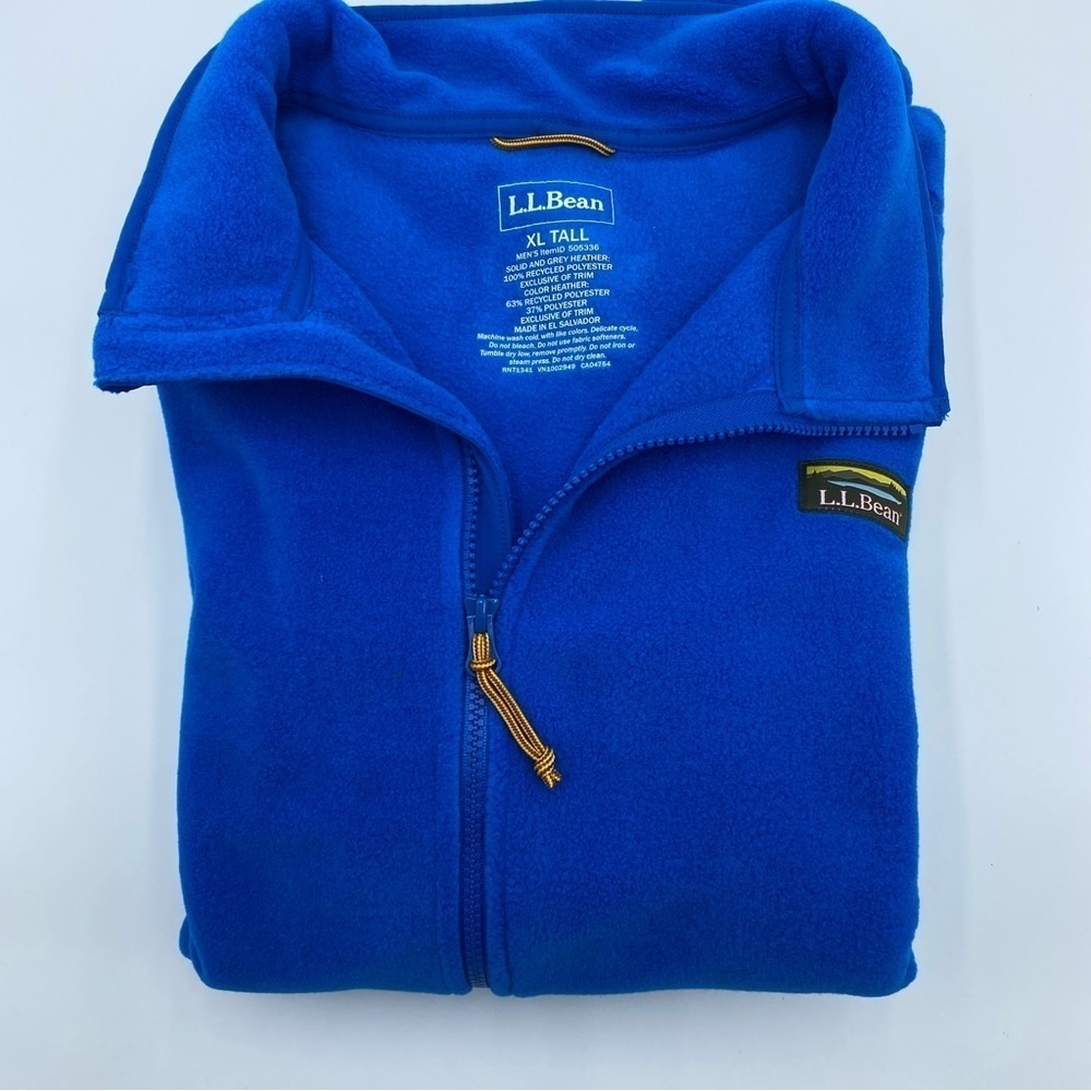 LL BEAN Blue Fleece Full Zip Jacket XLT